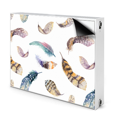 Dekoračný magnet na radiátor Farebné akvarelové pierka s bodkami