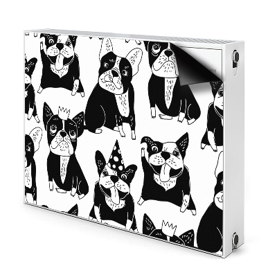 Dekoračný magnet na radiátor Roztomilí buldogovia s čiapkami