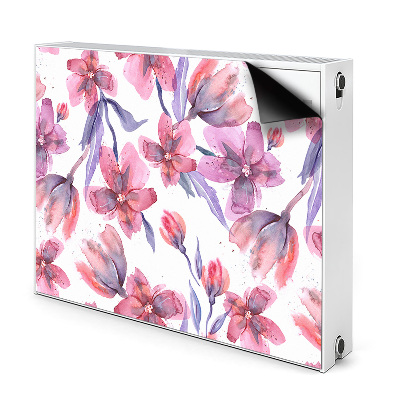 Dekoračný magnet na radiátor Akvarelové kvety v ružových odtieňoch