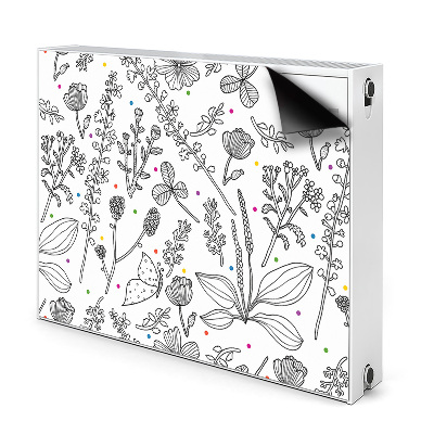 Dekoračný magnet na radiátor Čiernobiele kvety a bodky