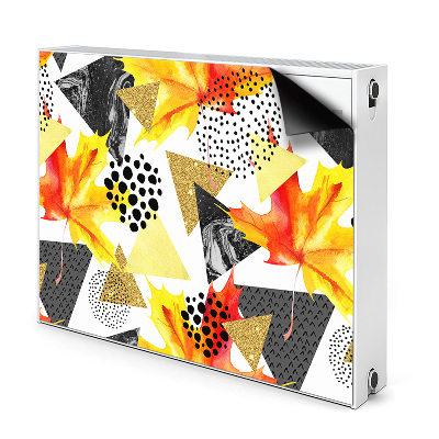 Dekoračný magnet na radiátor Jesenné listy a geometrické tvary