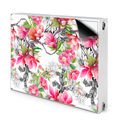 Dekoračný magnet na radiátor Akvarelové kvety a listy