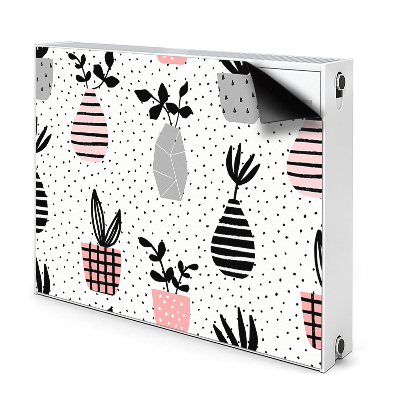 Dekoračný magnet na radiátor Abstraktné kvetináče s geometrickými tvarmi