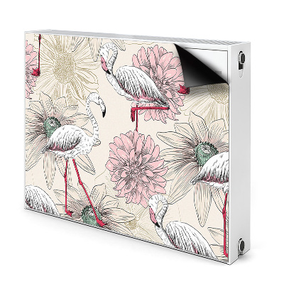 Dekoračný magnet na radiátor Plameniaky a kvetinová elegancia