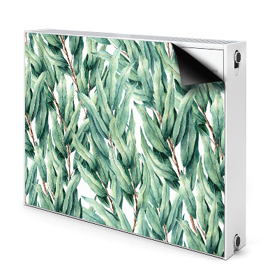 Dekoračný magnetický kryt na radiátor Zelené listy vo veternom tanci