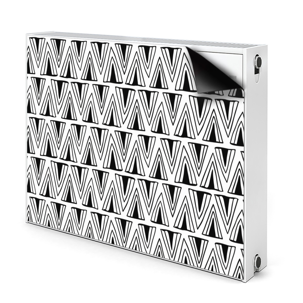 Dekoračný magnet na radiátor Čiernobiele geometrické vlnovky