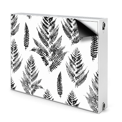 Dekoračný magnet na radiátor Čiernobiele listy papradí