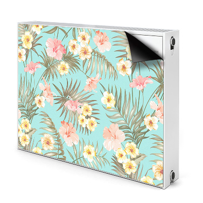 Dekoračný magnetický kryt na radiátor Tropické kvety a palmové listy