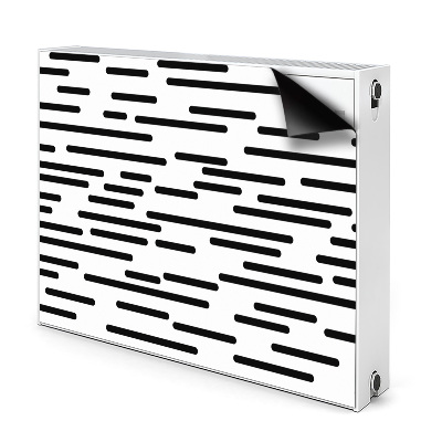 Dekoračný magnetický kryt na radiátor Čierno-biele horizontálne čiary