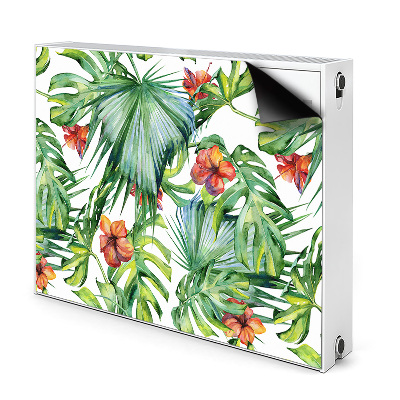Dekoračný magnet na radiátor Tropické listy a kvety ibišteka
