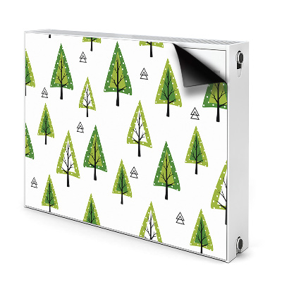 Dekoračný magnet na radiátor Stromy a trojuholníky v zime