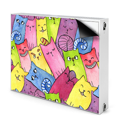 Dekoračný magnet na radiátor Farebné kreslené mačky s úsmevom