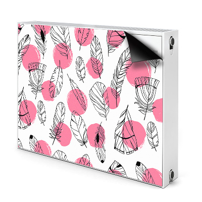 Dekoračný magnetický kryt na radiátor Ružové kruhy a čierne perá