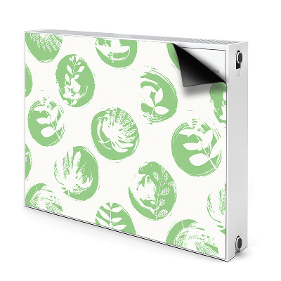 Dekoračný magnet na radiátor Listy v kruhových odtlačkoch