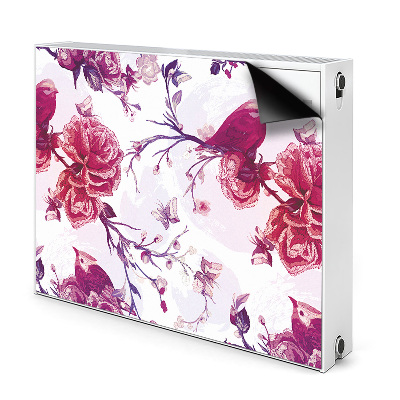 Dekoračný magnetický kryt na radiátor Kvetinový vzor s ružovými ružami