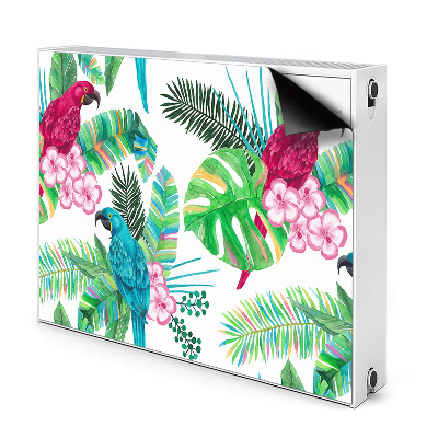 Dekoračný magnet na radiátor Papagáje a tropické listy