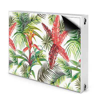 Dekoračný magnetický kryt na radiátor Tropické listy a kvetinový dizajn