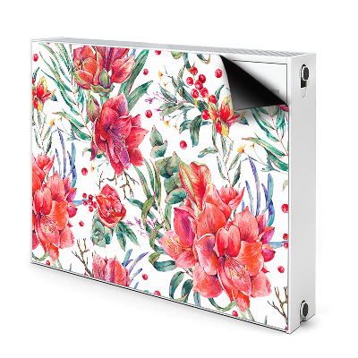 Dekoračný magnet na radiátor Kvetinový vzor s červenými amarylis