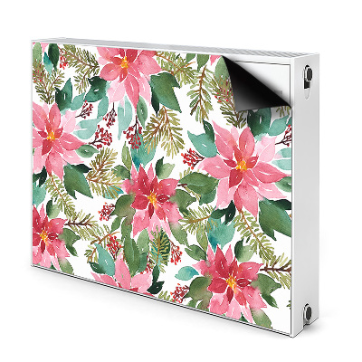 Dekoračný magnet na radiátor Vianočné kvety a ihličie