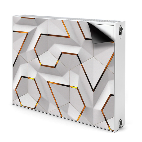 Dekoračný magnetický kryt na radiátor Geometrický 3D šesťuholníkový vzor