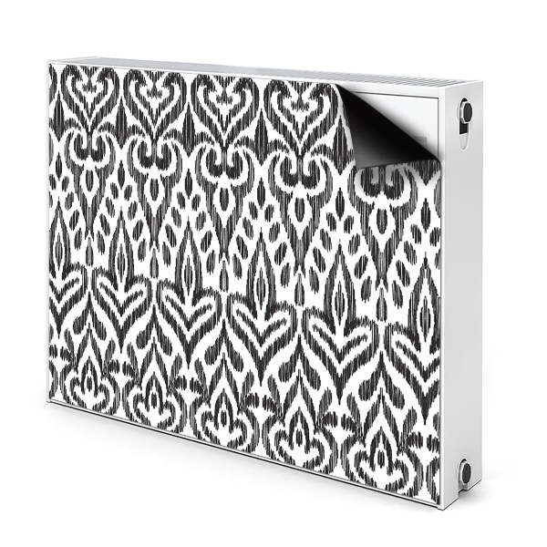 Dekoračný magnet na radiátor Ikat geometrický čierno-biely vzor