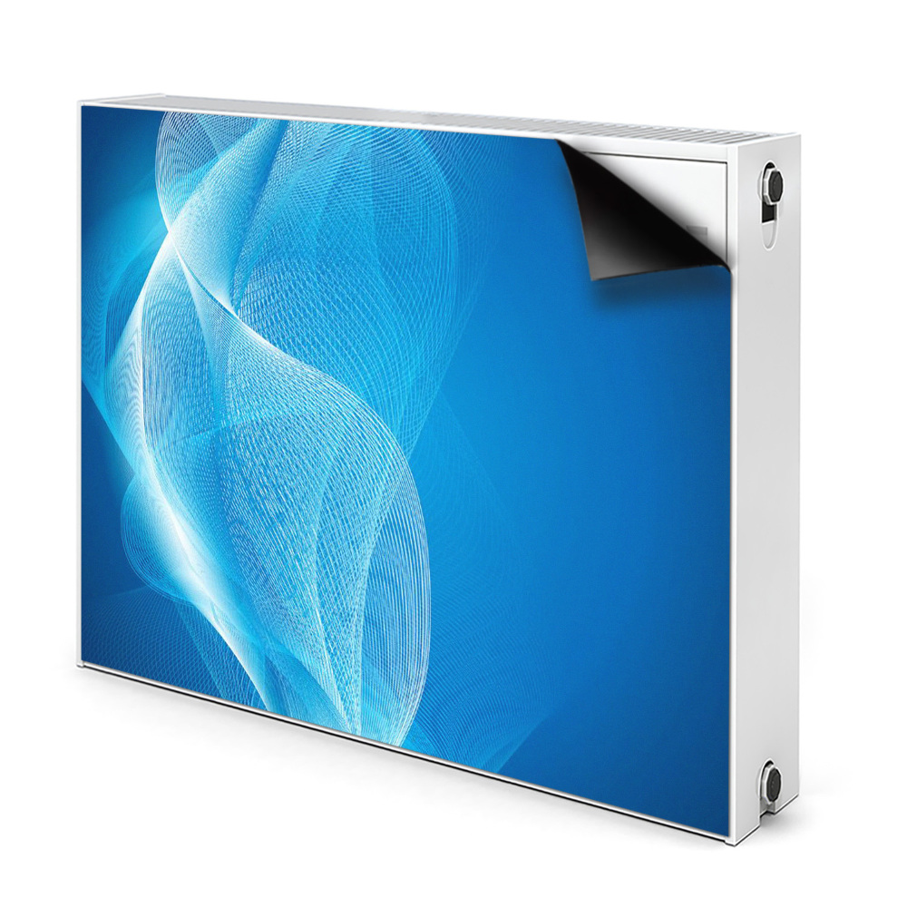 Dekoračný magnetický kryt na radiátor Abstraktné modré vlny a línie