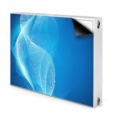 Dekoračný magnetický kryt na radiátor Abstraktné modré vlny a línie