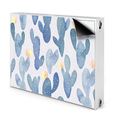 Dekoračný magnet na radiátor Akvarelové kaktusy s kvetmi