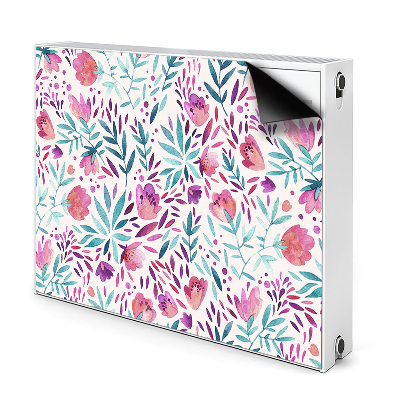 Dekoračný magnetický kryt na radiátor Akvarelové kvetinové listy a kvety