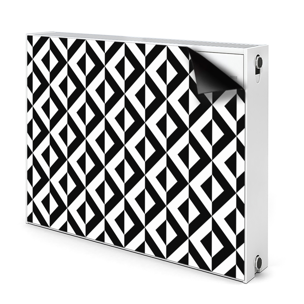 Dekoračný magnet na radiátor Čierno-biely geometrický opakujúci sa vzor