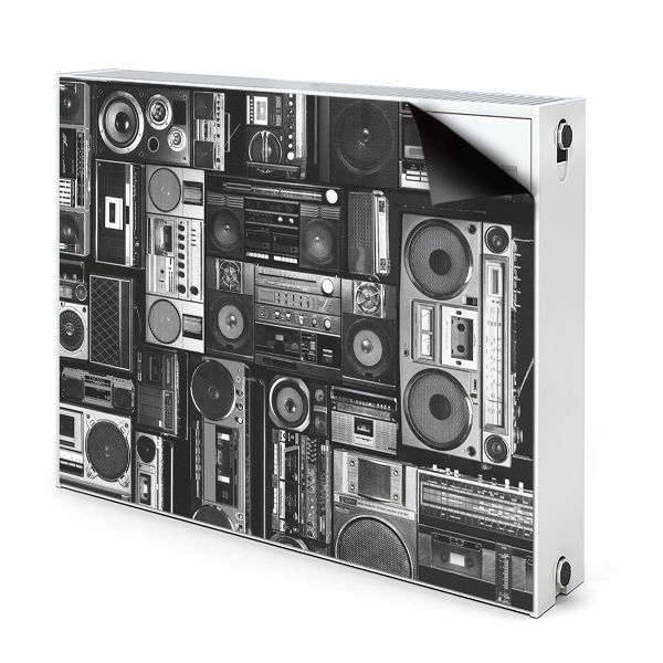 Dekoračný magnetický kryt na radiátor Retro audio zariadenia koláž