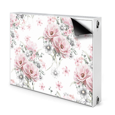 Dekoračný magnetický kryt na radiátor Kvetinový vzor s ružovými pivóniami