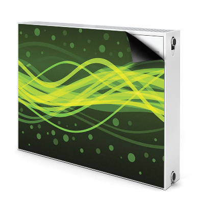Dekoračný magnetický kryt na radiátor Svetlozelená abstrakcia na tmavozelenom podklade