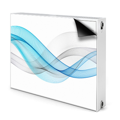 Dekoračný magnet na radiátor Modro-šedé vlny na bielom pozadí