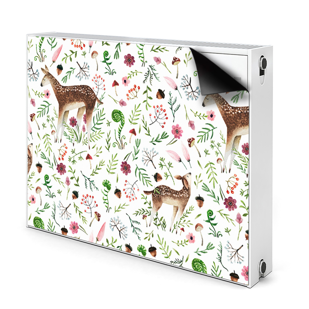 Dekoračný magnet na radiátor Lesné zvieratá a kvetinový vzor