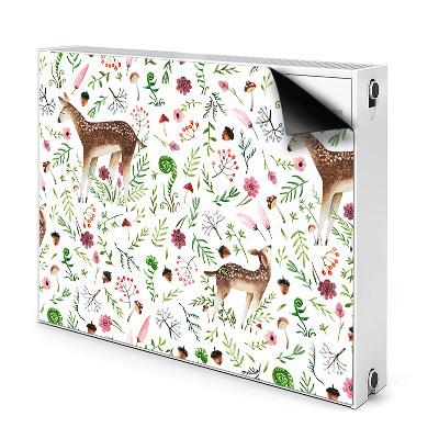 Dekoračný magnet na radiátor Lesné zvieratá a kvetinový vzor