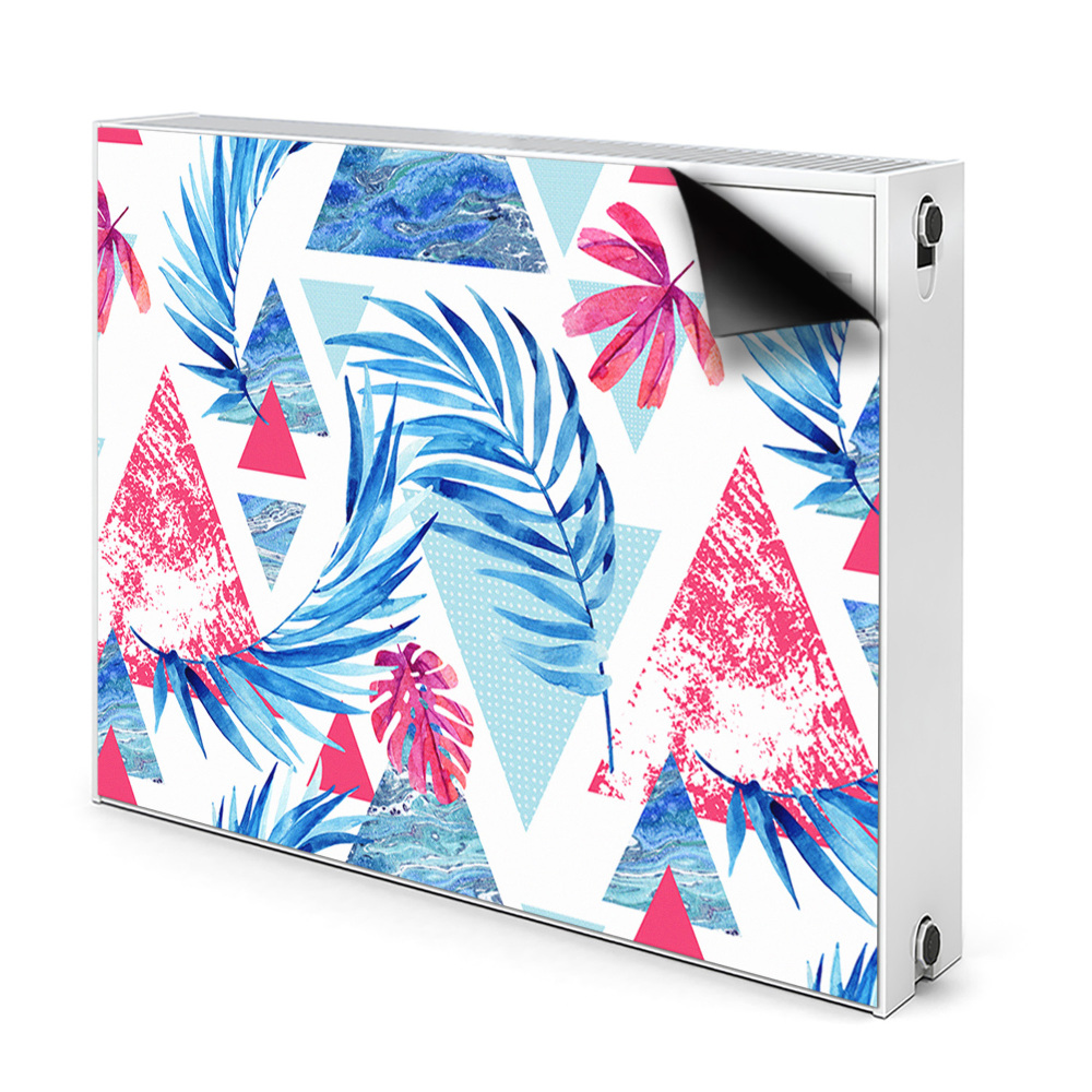 Dekoračný magnetický kryt na radiátor Tropické listy a geometrické tvary