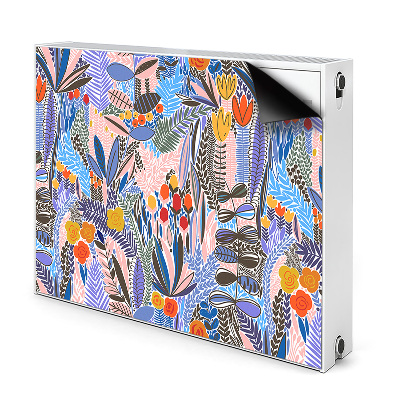 Dekoračný magnetický kryt na radiátor Abstraktné kvetinové a listové motívy