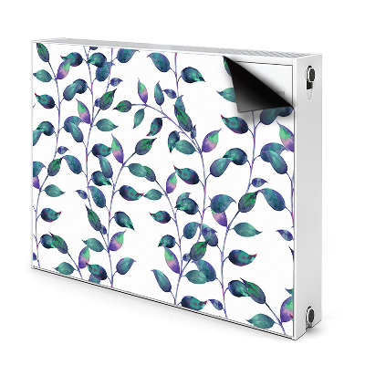 Dekoračný magnet na radiátor Akvarelové fialovo-zelené lístky