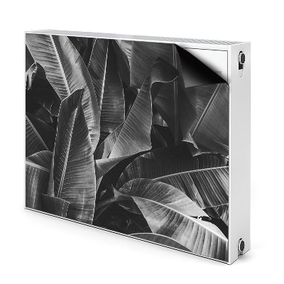 Dekoračný magnet na radiátor Tropické listy v čiernobielej farbe