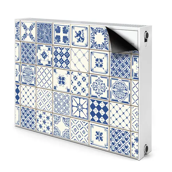 Dekoračný magnetický kryt na radiátor Modro-biele portugalské azulejos