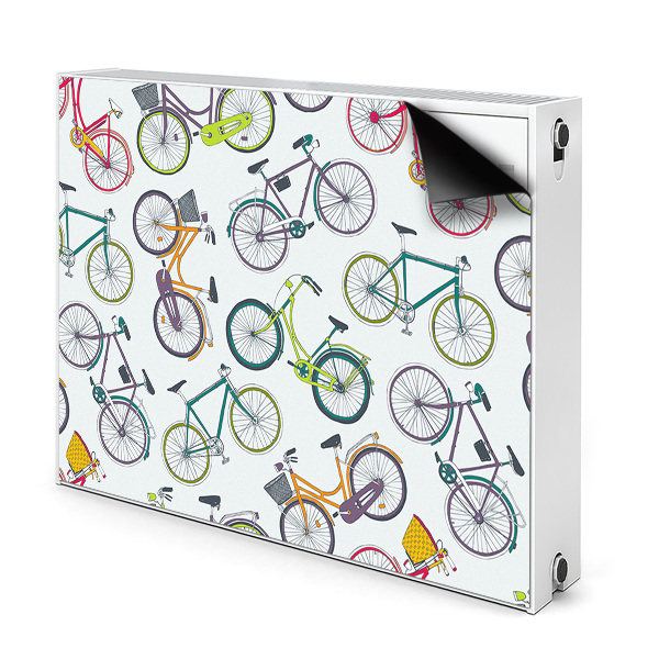 Dekoračný magnetický kryt na radiátor Farebné retro bicykle vzor