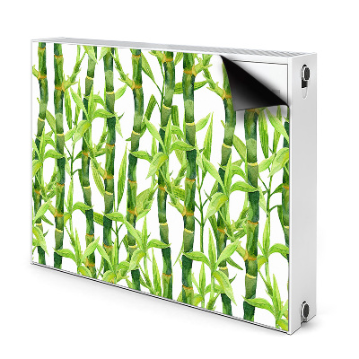 Dekoračný magnetický kryt na radiátor Zelené bambusové stonky a listy