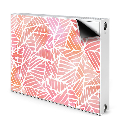 Dekoračný magnetický kryt na radiátor Abstraktné listy v teplých farbách