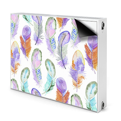 Dekoračný magnetický kryt na radiátor Akvarelové pastelové pierka