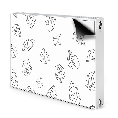 Dekoračný magnetický kryt na radiátor Geometrické tvary kryštálov