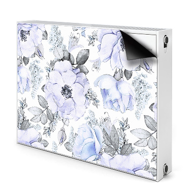 Dekoračný magnet na radiátor Modré a sivé kvetinové vzory