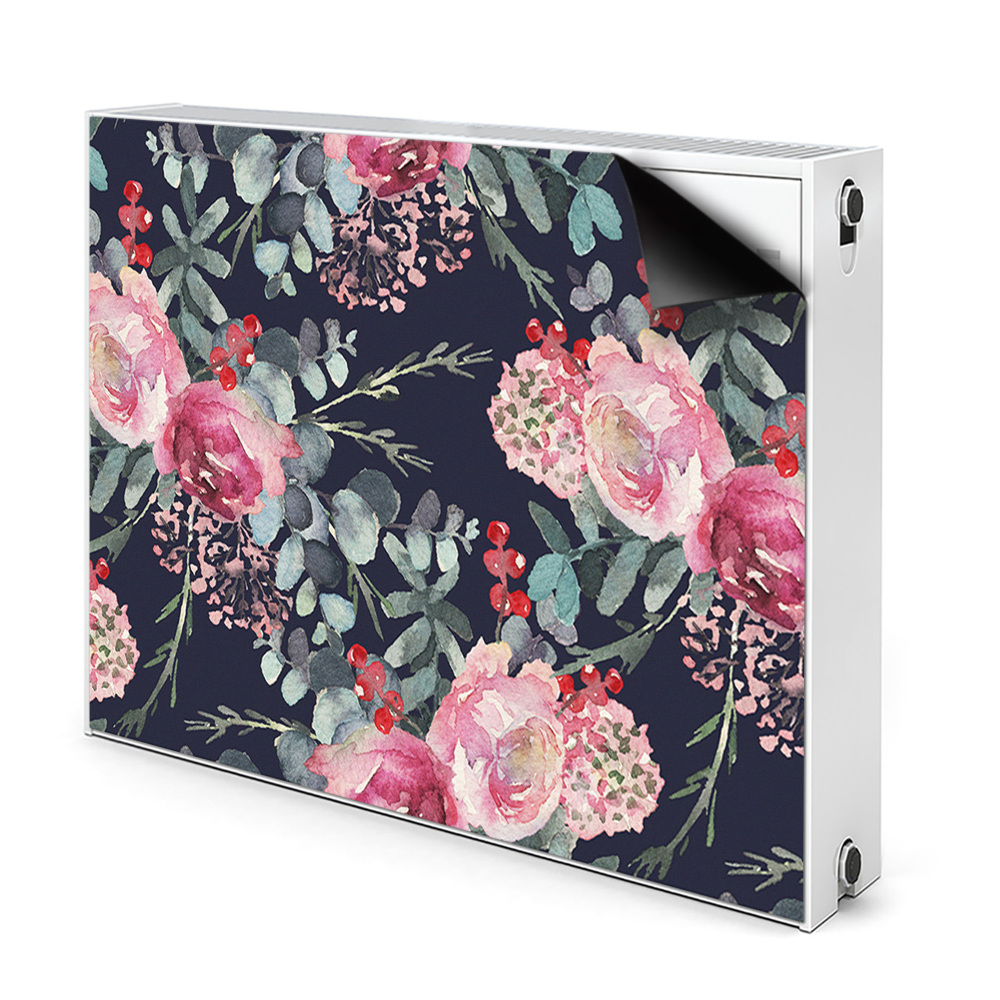 Dekoračný magnet na radiátor Akvarelové kvetinové vzory s ružami