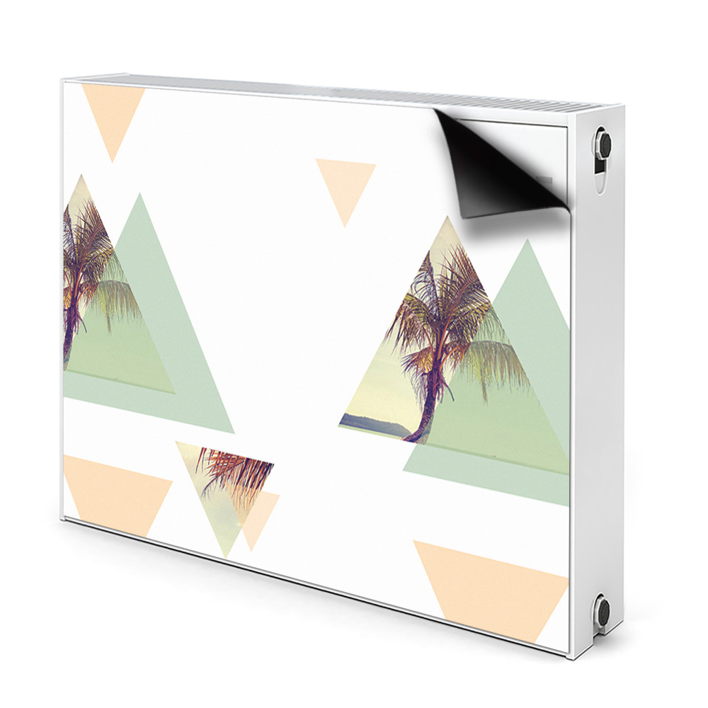 Dekoračný magnetický kryt na radiátor Palmy v geometrických trojuholníkoch