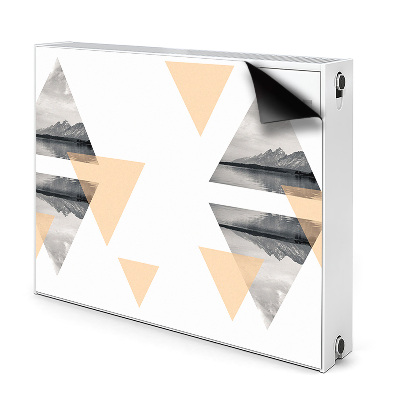 Dekoračný magnet na radiátor Geometrické trojuholníky s horským motívom
